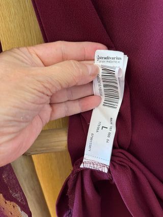 Blusa granate STRADIVARIUS manga larga