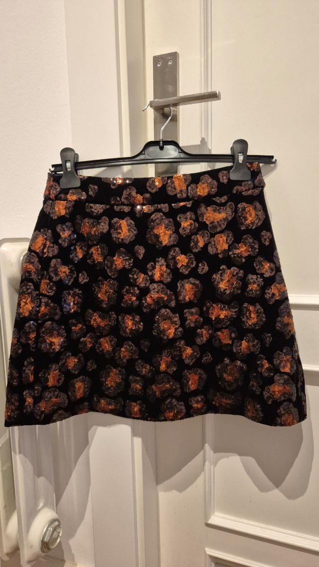 Minifalda terciopelo print animal Sfera