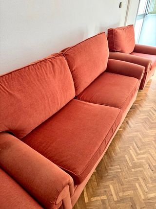 Conjunto Sofá y 2 Sillones Tela