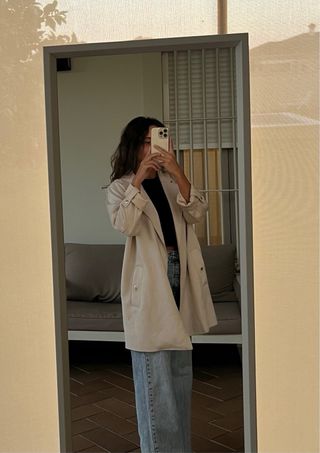 Gabardina beige ante