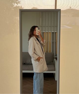 Gabardina beige ante