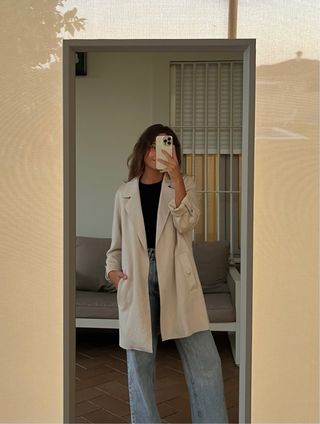 Gabardina beige ante