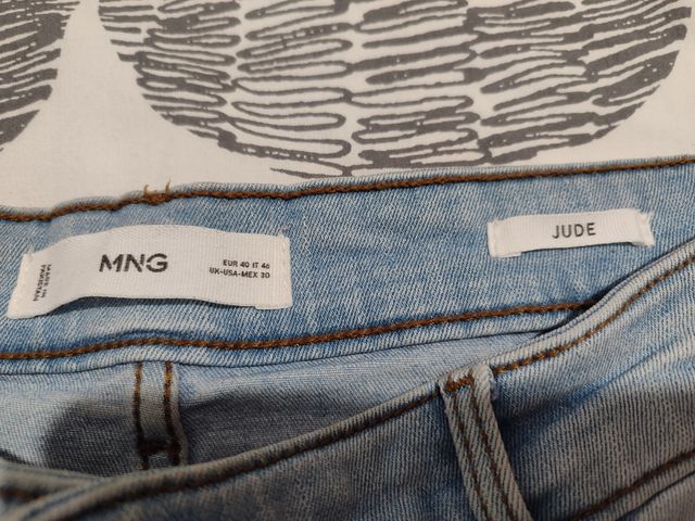 Vaqueros Mango Jude Azul Talla 40