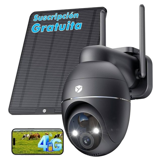 Camara Vigilancia Ext Solar 4G + 1año datos. NUEVO