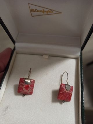 Pendientes de plata y coral 