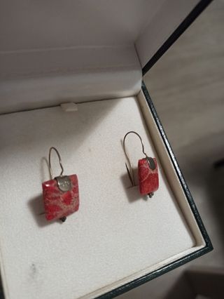 Pendientes de plata y coral 