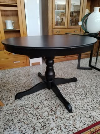 MESA NEGRA REDONDA EXTENSIBLE