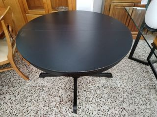 MESA NEGRA REDONDA EXTENSIBLE