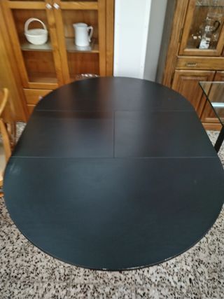 MESA NEGRA REDONDA EXTENSIBLE