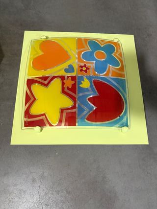 Lámpara juvenil infantil multicolor cristal.