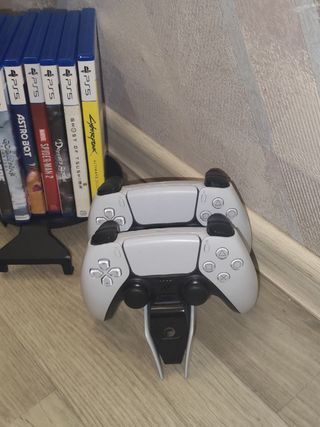 PS5 disco + juegos + Dual x2 + cascos + caja + PS+