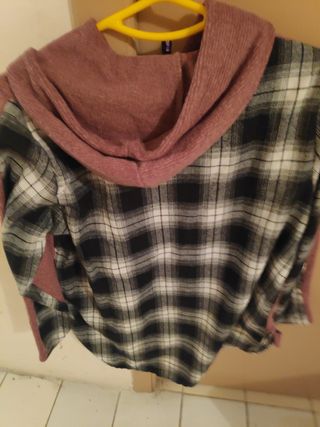Jersey sudadera rosa y  cuadros