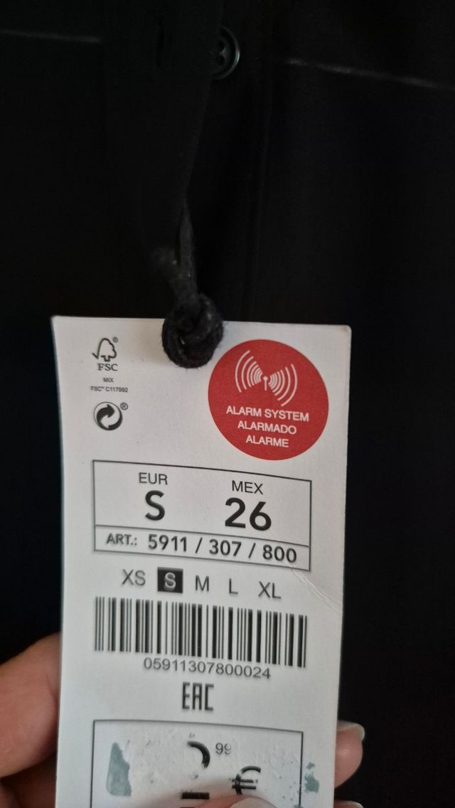 Camisa Semitransparente Lefties Negra Talla S