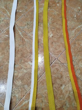 Cinturones Artes Marciales (Blanco, Amarillo, Nara