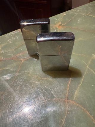 2 accendini Zippo in argento lucido 