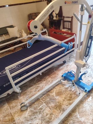 Grúa porta personas + cama articulada 