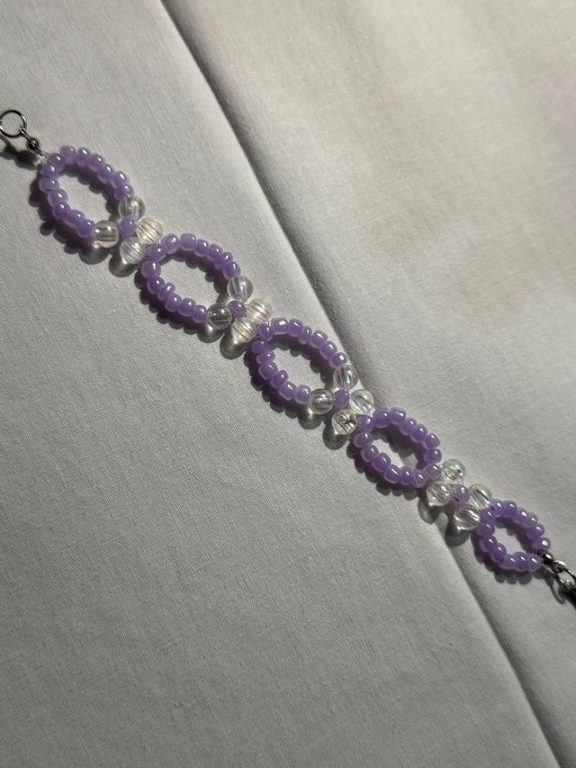 Bracciale con perline lilla
