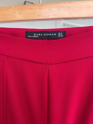 Pantalón ancho rojo cintura alta