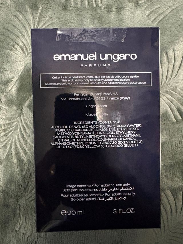 Ungaro Man Eau de Toilette 90ml. NO NEGÓCIABLE.