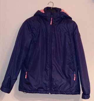 Cazadora deportiva mujer azul y rosa