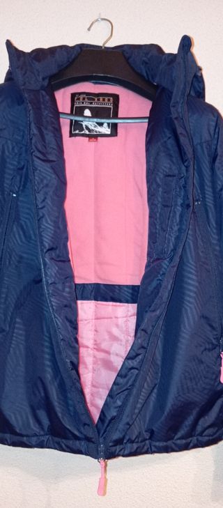 Cazadora deportiva mujer azul y rosa