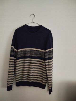 Jersey de hombre rayas azul y beige