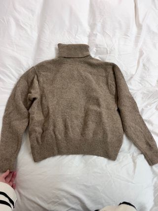 Jersey Uniqlo cuello alto beige Talla XS de lana 