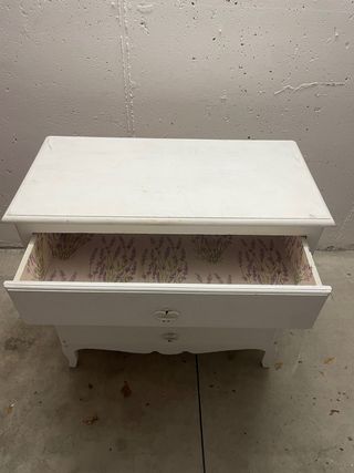 Cassettone bianco 3 cassetti foderati