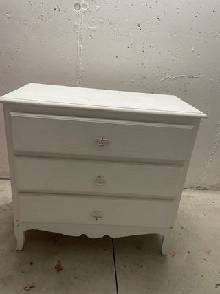 Cassettone bianco 3 cassetti foderati