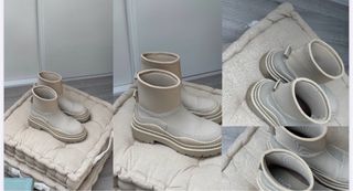 Botines Mango Beige/Gris