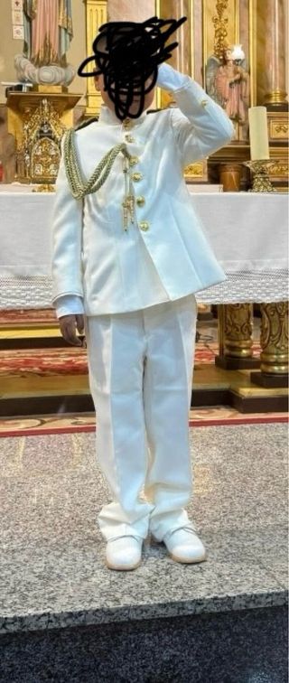 Traje Bautizo/Comunión Niño Talla 7 Blanco roto