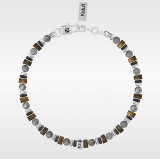 Bracciale Uomo Kidult Pietre Marroni e Grigie
