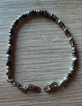Bracciale Uomo Kidult Pietre Marroni e Grigie