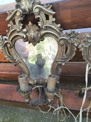 Pareja de apliques espejo vintage