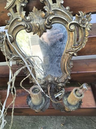 Pareja de apliques espejo vintage