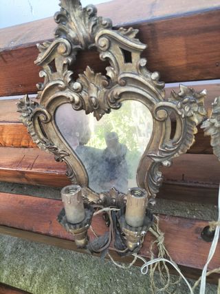 Pareja de apliques espejo vintage