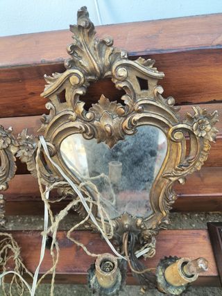 Pareja de apliques espejo vintage