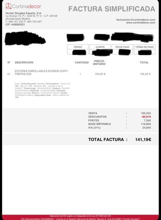 Cortina enrollable completamente nueva