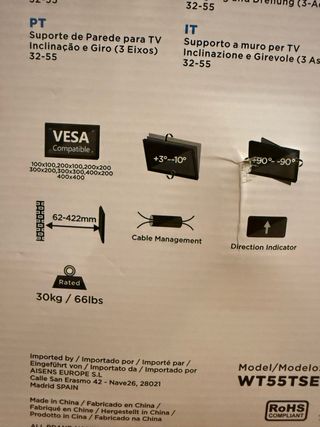 Soporte TV AiSens 32-55 Full Motion