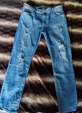 Vaqueros mujer azul y gris