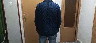 Cárdigan azul marino de punto para hombre. Talla L
