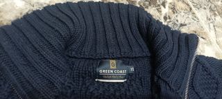 Cárdigan azul marino de punto para hombre. Talla L