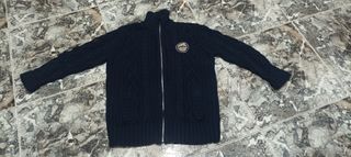 Cárdigan azul marino de punto para hombre. Talla L