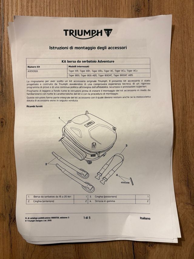 Borsa serbatoio Triumph Tiger 800