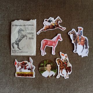 6 CROMOS ALBUM EL MUNDO DE FURIA CABALLOS EN ACCIÓ