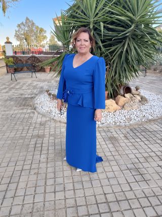 Traje de madrina azul