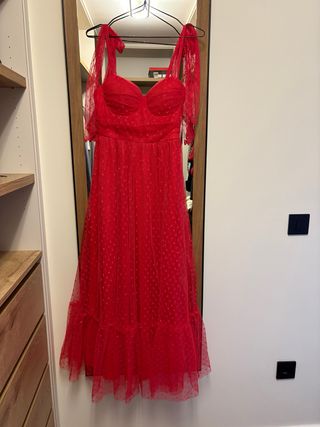 Vestido rojo invitada boda Talla S