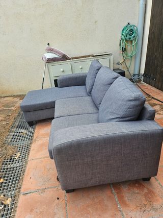 Sofá modular chaise longue 3 plazas gris
