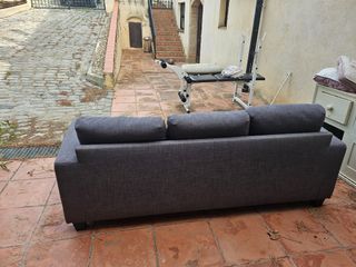 Sofá modular chaise longue 3 plazas gris