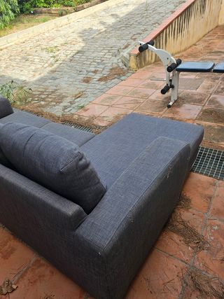 Sofá modular chaise longue 3 plazas gris